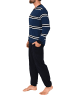 NORMANN Langarm Schlafanzug Pyjama Bündchen Streifen auch in Übergröße in blau1