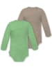 Normani Outdoor Sports 2er Pack Baby Merino Body Langarm Auckland in Grün/Beige
