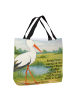 Mr. & Mrs. Panda Shopper Storch Design mit Spruch in Weiß