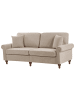 Beliani 3-Sitzer Sofa GINNERUP in Beige/Braun - (W) 195 x (H) 84 x (L) 76 cm