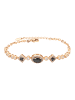 faina Women Crystal Studded Chain Link Bracelet in Rose Gold Black
