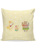 Mr. & Mrs. Panda Kissen 40x40 Waldtiere Aloha ohne Spruch in Gelb Pastell