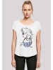 F4NT4STIC Long Cut T-Shirt Frozen Elsa Sketch Mono in weiß