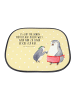 Mr. & Mrs. Panda Sonnenschutz Auto Pinguin mit Kind mit Spruch in Gelb Pastell