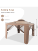 COSTWAY Pavillon mit Moskitonetz 3x3m UV-Schutz 50+ in Braun