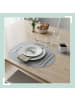 relaxdays 6-tlg. Platzdeckchen Set mit Untersetzern in Grau/ Beige