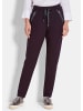 GOLDNER Kurzgröße:  Stoffhose Elegante Joggpants SARA, hoher Bund in aubergine