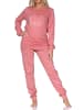 NORMANN Langarm Kuschel Interlock Schlafanzug Langarm Tupfen Optik in rosa