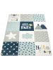 KADIMA DESIGN Kinderteppich waschmaschinenwaschbar Patchwork Kinderzimmer in Blau
