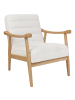 Beliani Sessel LEKNES in Weiß/Braun - (W) 62 x (H) 79 x (L) 74 cm