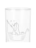 Mr. & Mrs. Panda Glas Pinguin Angelboot mit Spruch in Transparent