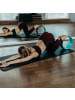 relaxdays 3-tlg. Yogarad Set mit 2 Yogagurten in Türkis/ Schwarz