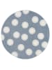 Livone Kinderteppich PUNKTE in blau/weiß rund