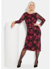 GOLDNER Printkleid mit Blumenmuster in schwarz / rot / geblümt