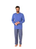 NORMANN Schlafanzug Pyjama lang Flanell Hose in blau