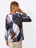 creation L Bluse in rauchblau-champagner-bedruckt