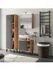 Furn.Design Badmöbel-Set 3-teilig grau, Evoke Eiche, Badkombination 121 x 190 cm
