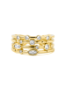Luxenter ring in polished metal and zirconia alloy, finished in 18k yellow gold - Ulethel