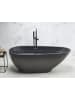 Beliani Freistehende Badewannen GUIANA in Schwarz/Silber - (W) 82 x (H) 60 x (L) 173 cm