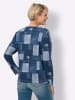Sieh an! Langarmshirt in eisblau-jeansblau-bedruckt
