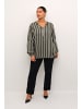 KAFFE curve Langarm-Bluse KCsida Regular fit in Grape Leaf/Chalk stripe