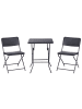 Beliani 3-tlg Bistro Set TRAPPETO in Schwarz