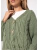 SASSYCLASSY Zopfstrick-Cardigan mit Knopfleiste in Salbeigrün
