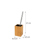 relaxdays WC Bürste in Natur/ Silber - (B)9,5 x (H)37 x (T)9,5 cm