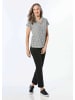 GOLDNER Kurzgröße:  Shirt Shirt mit dezentem Jacquard in schwarz / weiß / gemustert