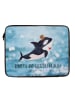 Mr. & Mrs. Panda Notebook Tasche Orca Zylinder mit Spruch in Oceanblue