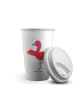 Mr. & Mrs. Panda Thermobecher Flamingo Yoga ohne Spruch in Weiß