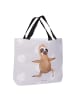 Mr. & Mrs. Panda Shopper Faultier Yoga ohne Spruch in Grau Pastell