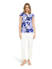 Betty Barclay Rundhals-Shirt mit Raffung in Weiß/Blau