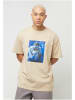 Merchcode T-Shirt "Post Malone Tracklist Oversize Tee" in Beige