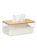 relaxdays Tücherbox in Transparent/ Natur- (B)23,5 x (H)10 x (T)13 cm