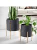 FineBuy Vase in Schwarz / Metall / 30x30x44