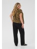 KAFFE curve Kurzarm-Bluse KCami Loose fit in Brown Leopard Print