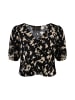 faina Damen Drapiertes Blusenshirt in Schwarz Beige