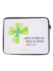 Mr. & Mrs. Panda Notebook Tasche Blume Kleeblatt mit Spruch in Weiß