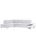 58 aufm Kessel ECKSOFA mit Ottomane links Kaye Bezug Veloursstoff Metallfuß verchromt / creme