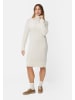 Camel Active Strickkleid mit Zopfstrickmuster in Milchweiß