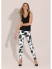 MADELEINE Leggings in Highwaist-Form in creme / schwarz