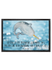 Mr. & Mrs. Panda Schmutzmatte Narwal mit Spruch in OZeichenanblue