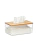 relaxdays Tücherbox in Transparent/ Natur- (B)23,5 x (H)10 x (T)13 cm