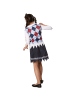 tectake Dreiteiliges, schauriges Schulmädchen-Outfit, schwarz/rot/weiß