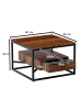 KADIMA DESIGN Couchtisch 60x60x40 cm Massivholz / Metall Sofatisch