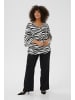 KAFFE curve Kurzarm-Bluse KCleane Regular fit in Chalk/Black Animal