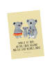 Mr. & Mrs. Panda Postkarte Koala Familie mit Spruch in Gelb Pastell