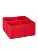 relaxdays 4 x Aufbewahrungsbox in Rot - (B)30 x (H)30 x (T)30 cm