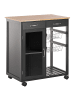 Beliani Servierwagen BOVES in Schwarz/Heller Holzfarbton - (W) 76 x (H) 88 x (L) 48 cm